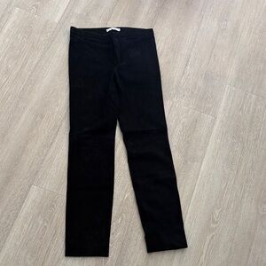 Mango black 100% leather pants